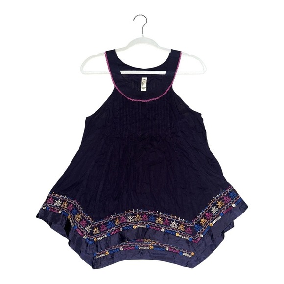 Floreat Anthropologie Purple Embroidered Halter Neck Top, Size 2 - Picture 1 of 8